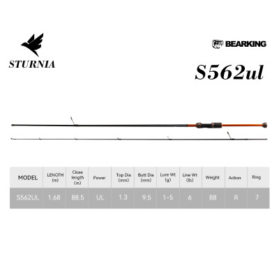 Удилище BearKing Sturnia S562UL 1.68m