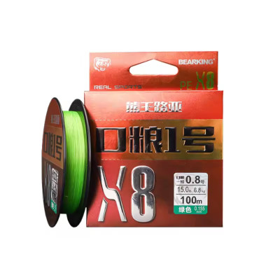 Плетёный шнур BearKing PE X8 Grain 0.138 #0.6 12LB (100 метров)