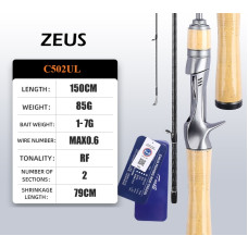 Удилище BearKing Zeus C502UL 1.50m