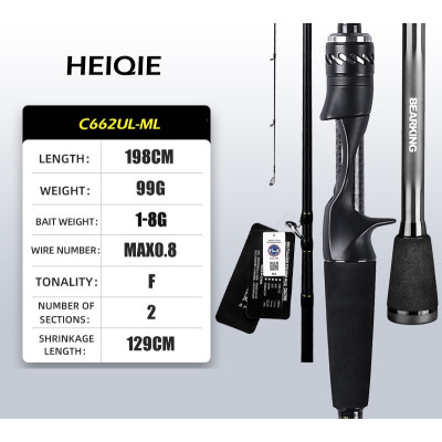 Удилище BearKing Heiqie Brutalizer C662UL-ML 1.98m