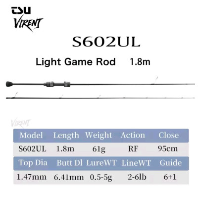 Удилище Tsurinoya Virent Light Game C602L 1.8m