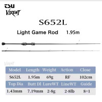 Удилище Tsurinoya Virent Light Game S652L 1.95m