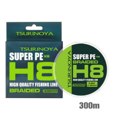 8-ми жильный плетёный шнур Tsurinoya Super PE H8 X8 0.148 #0.8 (300 метров) цвет Green